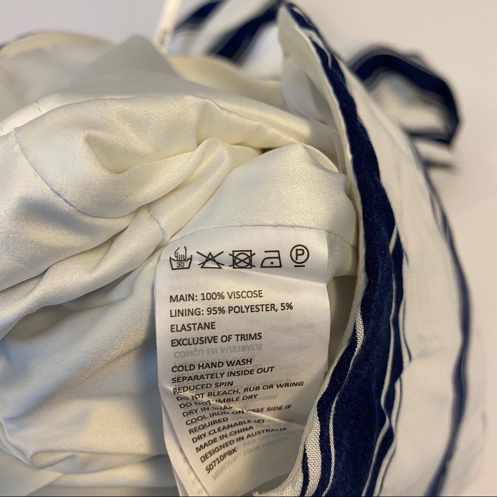 Bardot Edie Stripe Strapless Belted Jumpsuit sz 8 - Picture 7 of 8